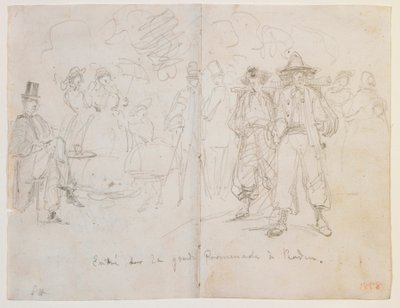 Entry on the Grand Promenade at Baden, 1858 by James Abbott McNeill Whistler