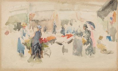 Flower Market: Dieppe, 1885 by James Abbott McNeill Whistler
