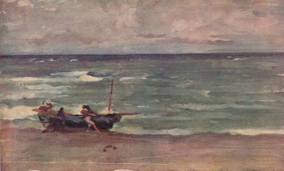 Harmony in Blue and Silver: Beaching The Boat, Etretat by James Abbott McNeill Whistler