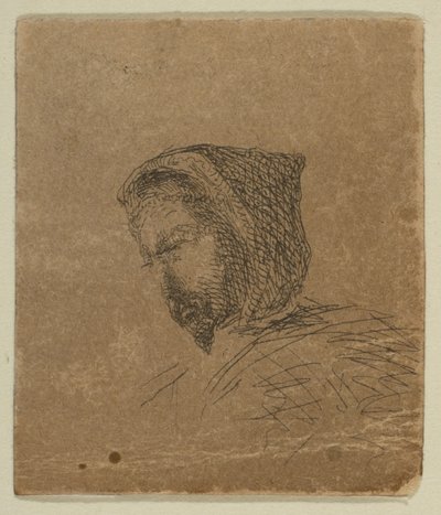 Hooded Male Head from Sketches on the Coast Survey Plate by James Abbott McNeill Whistler