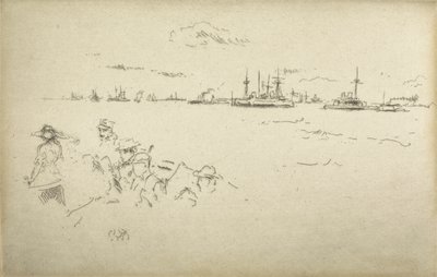 Monitors, from a set of twelve etchings entitled The Naval Review by James Abbott McNeill Whistler