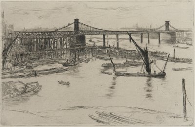 Old Hungerford Bridge by James Abbott McNeill Whistler