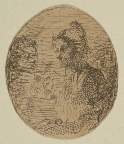 Old Woman and Child in Oval from Sketches on the Coast Survey Plate by James Abbott McNeill Whistler