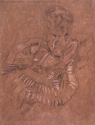 A Seated Girl in a Large Skirt (A Study of Elinor Leyland) by James Abbott McNeill Whistler