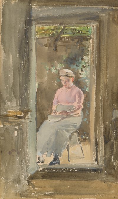 Pink Note - Shelling Peas, 1882-1884 by James Abbott McNeill Whistler