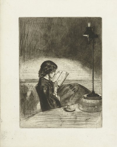 Portrait of Deborah Delano Reading by Lamplight by James Abbott McNeill Whistler