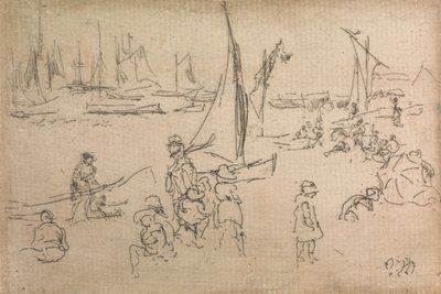 Portsmouth Children, from a set of twelve etchings entitled The Naval Review by James Abbott McNeill Whistler