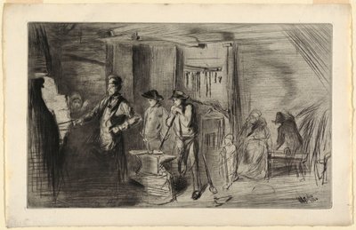 Print, The Forge, from the Series Etchings on the Thames and Other Subjects, 1861 by James Abbott McNeill Whistler