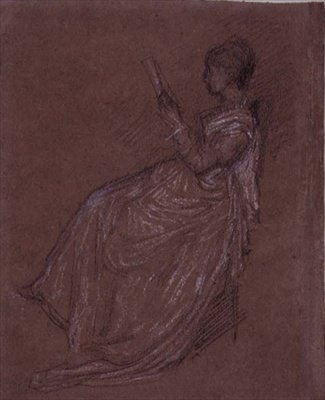 Seated Lady Reading, study for Mrs Layland by James Abbott McNeill Whistler