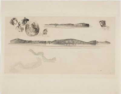 Sketches on the Coast Survey Plate by James Abbott McNeill Whistler