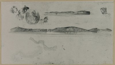 Sketches on the Coast Survey Plate by James Abbott McNeill Whistler