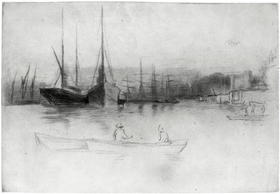 Steamboats off the Tower by James Abbott McNeill Whistler