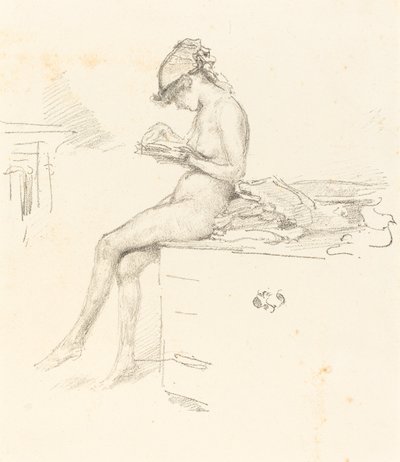 The Little Nude Model, Reading, 1889-1890 by James Abbott McNeill Whistler