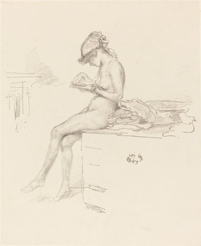 The Little Nude Model, Reading, 1889-1890 by James Abbott McNeill Whistler