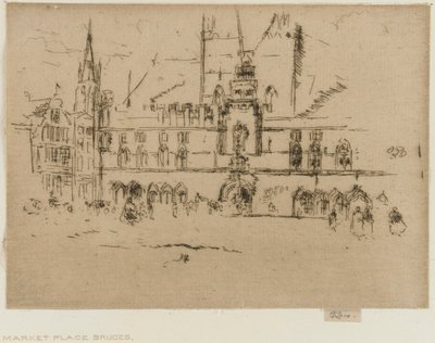 The Market, Bruges by James Abbott McNeill Whistler