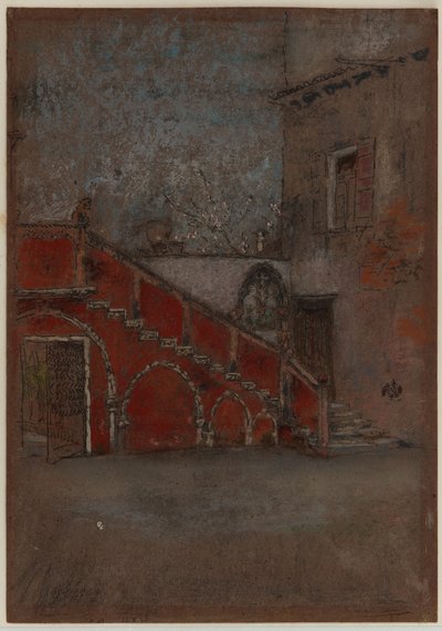 The Staircase: Note in Red by James Abbott McNeill Whistler