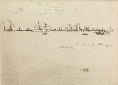 Troop Ships, from a set of twelve etchings entitled The Naval Review by James Abbott McNeill Whistler