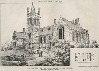 The Whitgift Hospital Middle Class School, Croydon, 1873 by James Akerman