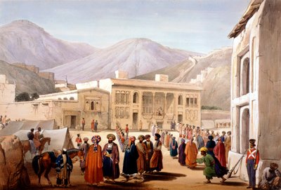 Shah Shoja, Puppet of the British, Holding a Durbar at Kabul, First Anglo-Afghan War by James Atkinson