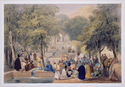 The Avenue at Babers Tomb, from Sketches in Afghanistan, engraved by Charles Haghe and Louis Haghe, published by Henry Graves, 1842 by James Atkinson