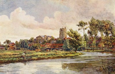 The Waveney at Beccles, with the Church of St Michael by James Aumonier