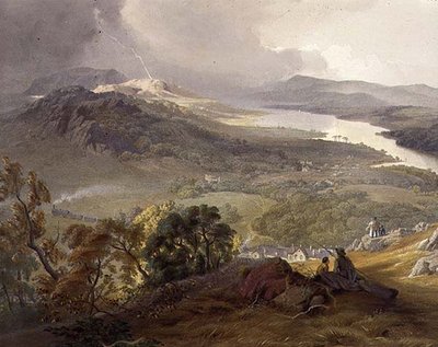 Lake Windermere (detail of the Lakeside Railway) by James Baker (after) Pyne