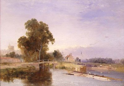 Barge by a Lock Gate, Windsor Beyond by James Baker Pyne