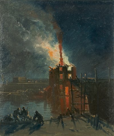 Bristol Riots: Warehouse from Wapping, c.1832 by James Baker Pyne
