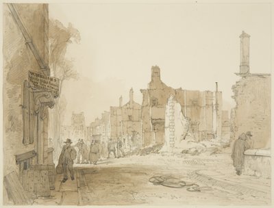 Ruins of the Mansion House and Custom House in Queen Square after the Riots by James Baker Pyne