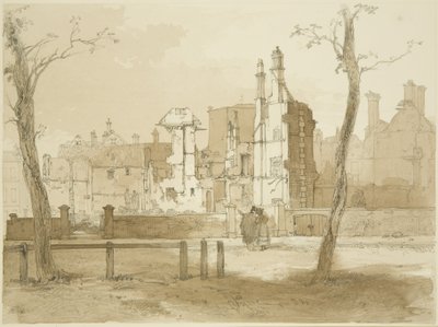 West side of Queen Square, after the Riots by James Baker Pyne