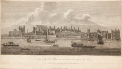A View of the Old Palace of Hampton Court from the Thames by James Basire