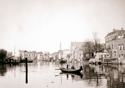 Boat on the canal, Dordrecht, Netherlands, 1898 by James Batkin