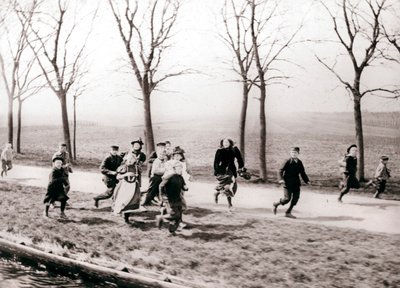 Children Running Alongside a Canal, Monnickendam, Netherlands by James Batkin