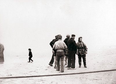 Men on the shore, Scheveningen, Netherlands, 1898 by James Batkin