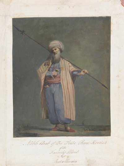 Noble Arab of the Tribe Beni-Koreish of the Family Harb at Beder-Hunein by James Bruce