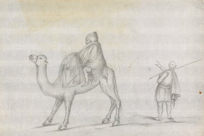 Traveler and a Man atop a Camel by James Bruce