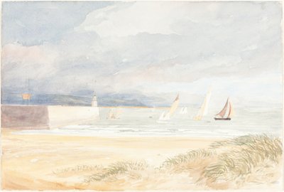 Shore Scene with Sailboats, Portland, Dorset by James Bulwer
