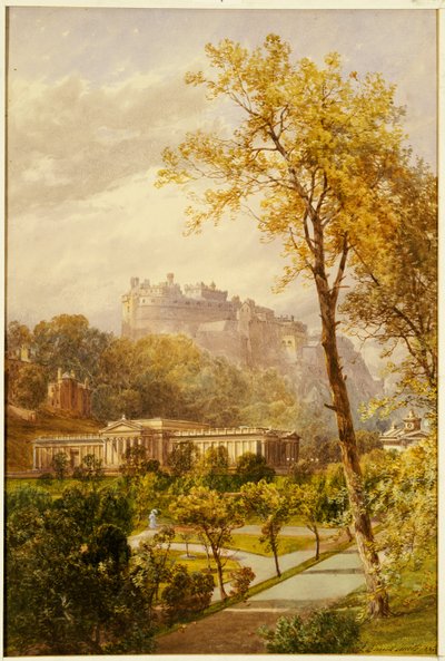A View of Princes Street Gardens and the National Gallery, Edinburgh looking West Towards the Castle by James Burrell Smith