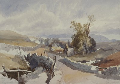 Country Road with Cottages by James Burrell Smith