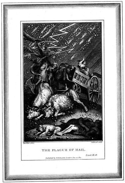 The Plague of Rain and Hail, one of the Seven Plagues of Egypt, c1759-c1789 by James Caldwall