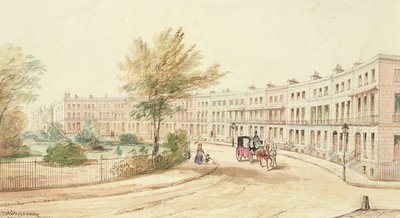 Royal Crescent, Cheltenham, c.1850 by James Charles Oldmeadow