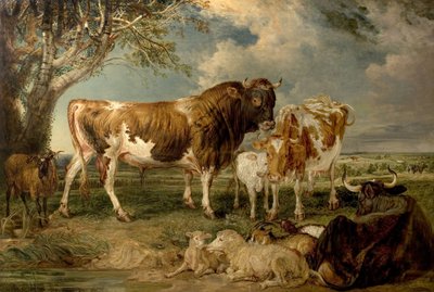 Bull, Cow and Calf in a Landscape, 1837 by James Charles Ward