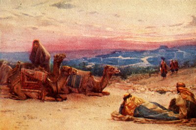 Travellers Resting Outside Palestine Village - Acts xx 5 by James Clark and Henry A Harper