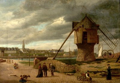 Landscape with a Windmill, St Malo, France by James Collinson