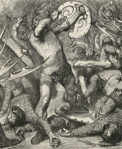 Hereward cutting his way through the Norman host by James Cooper