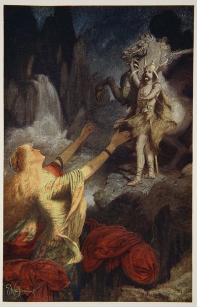 Hundingsbanes return to Valhal, illustration from 
