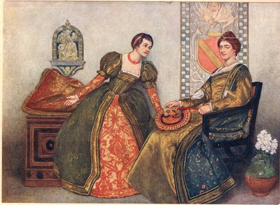 Portia and Nerissa, illustration from 