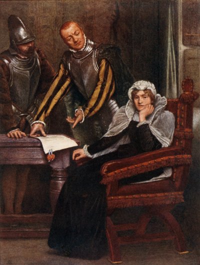 The Abdication at Lochleven Castle of Mary Stuart, Queen of Scots by James Dromgole Linton