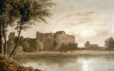 Allington Castle, near Maidstone, Moonlight, 19th century by James Duffield Harding