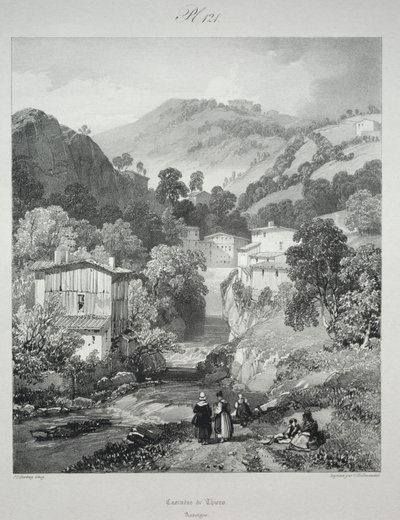 Picturesque and Romantic Journeys in Old France. Auvergne: Cascades of Thiers by James Duffield Harding